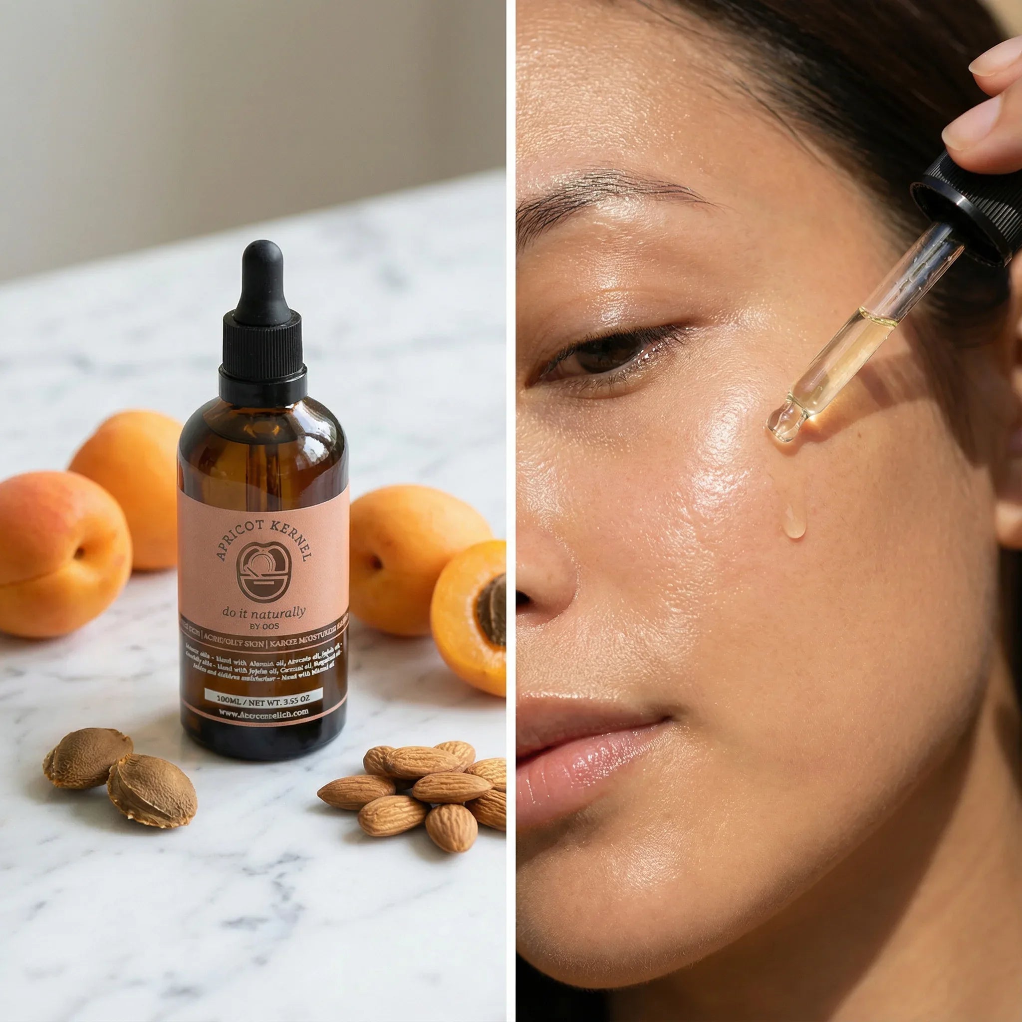 Cold-pressed apricot kernel oil - gentle nourishing treatment for all skin types - DOS Cosmetics