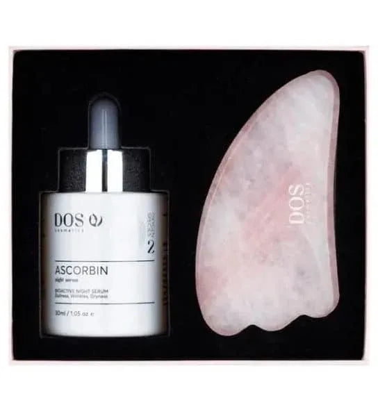 ULTIMATE GLOW BEAUTY KIT | Gua Sha Tool with Ascorbin Night Serum for Glowing skin - DOS Cosmetics