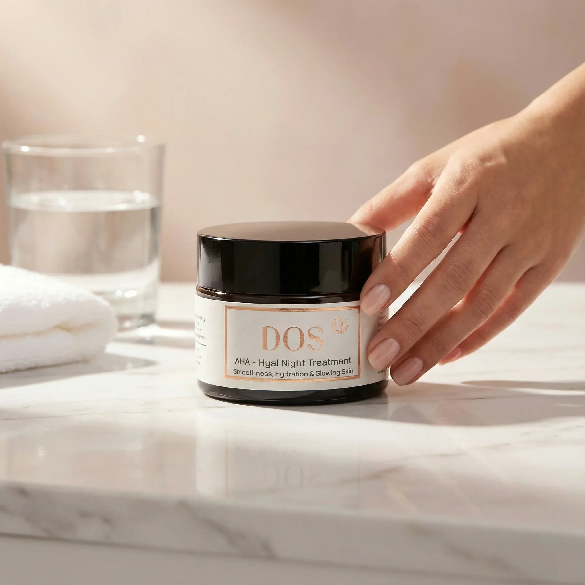 Alpha hydroxy acid and hyaluronic night cream - resurfacing anti-aging treatment for dry skin - DOS Cosmetics