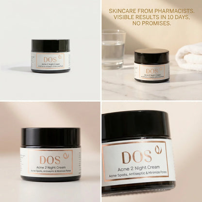 Natural acne night treatment cream - balances sebum and reduces inflammation - DOS Cosmetics