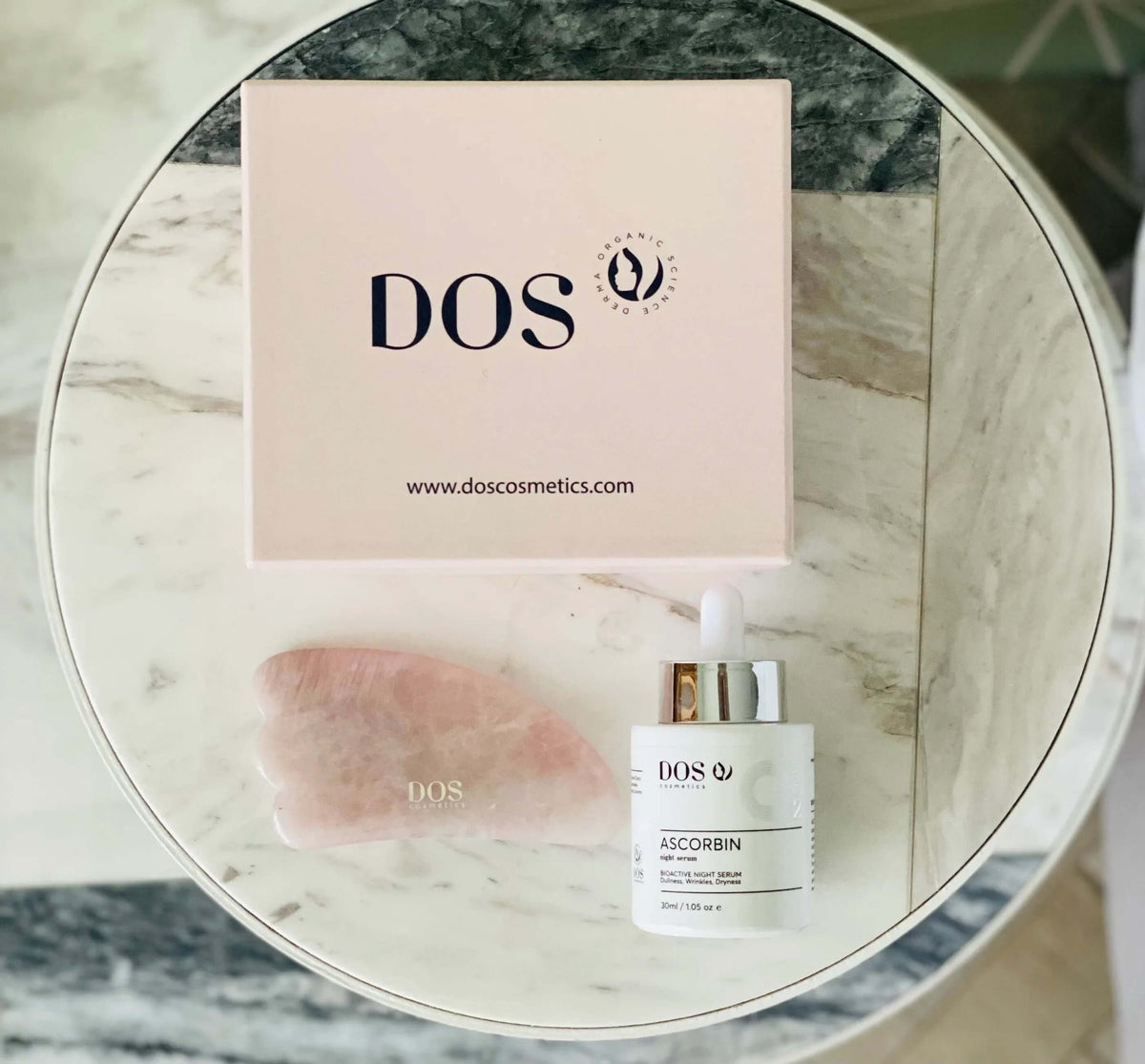 ULTIMATE GLOW BEAUTY KIT | Gua Sha Tool with Ascorbin Night Serum for Glowing skin - DOS Cosmetics